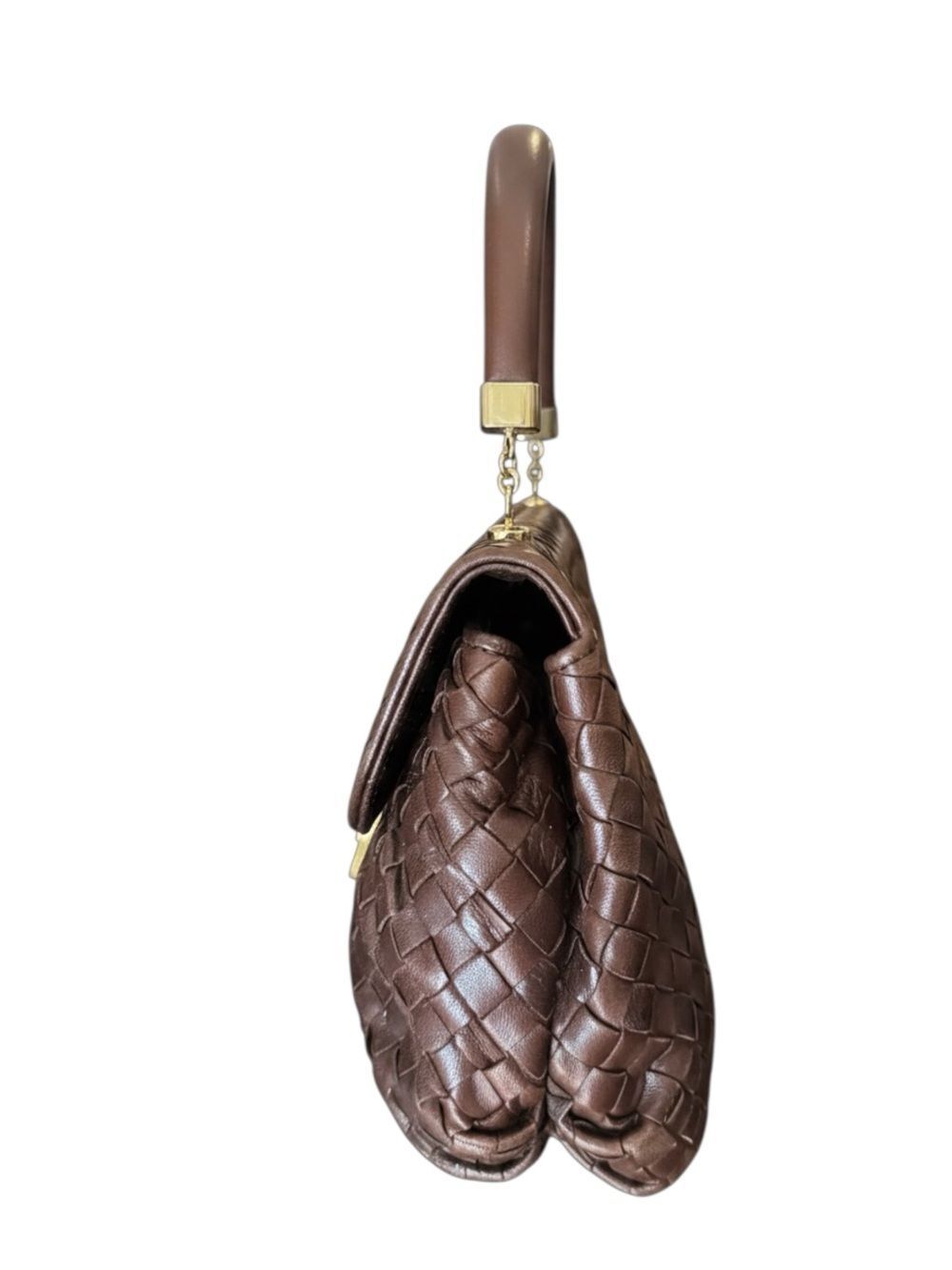 Bottega Veneta Brown Intreciatto Top Handle Vintage Mini Jodie Bag Auth - Picture 6 of 14